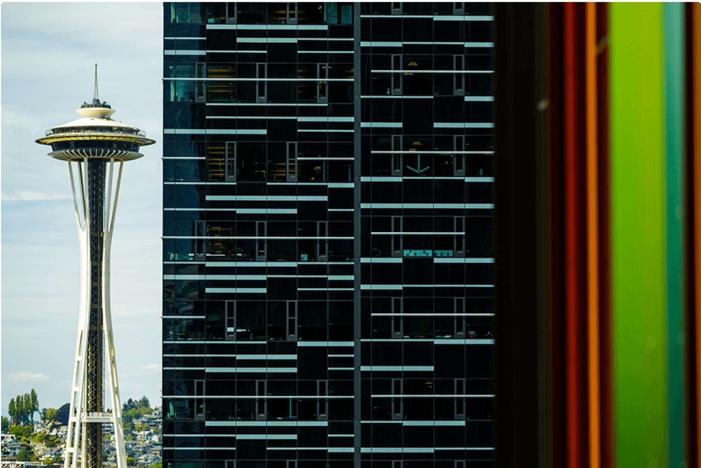 Seattle Space Needle and office building